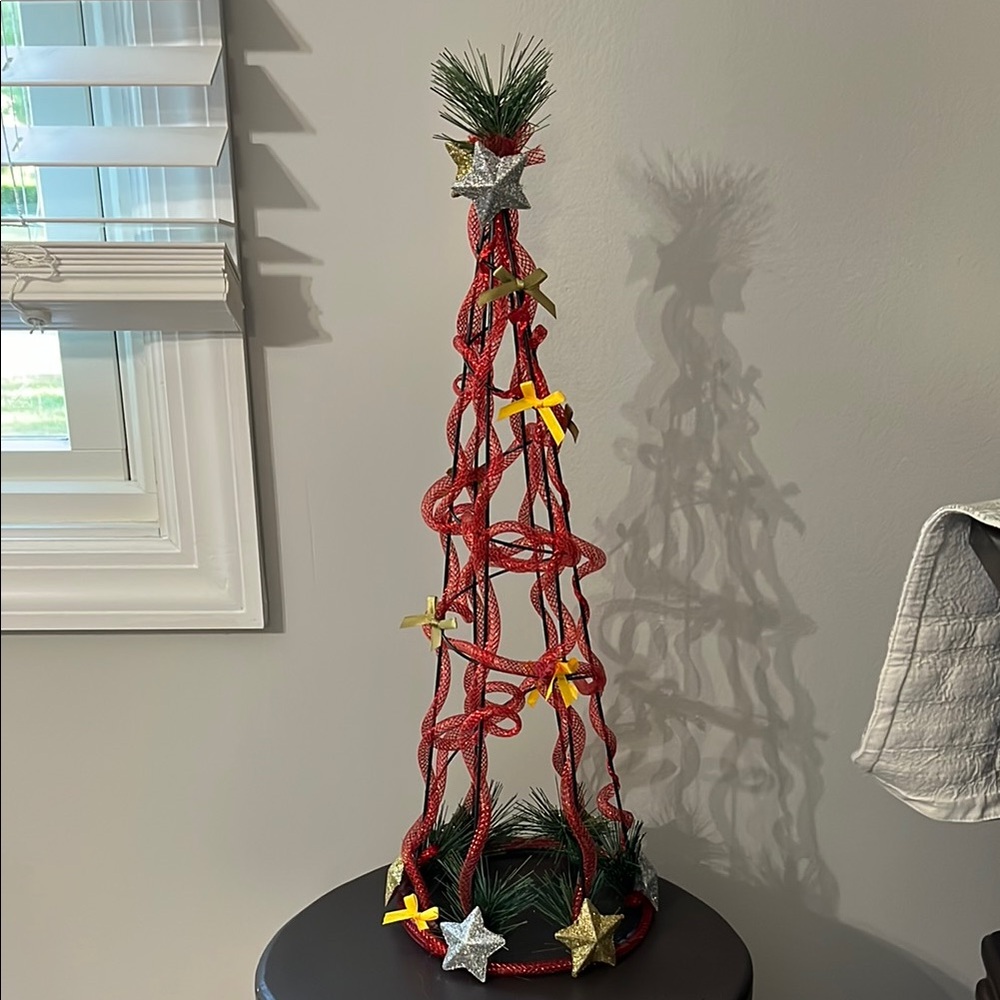 Festive Red and Gold Holiday Tree